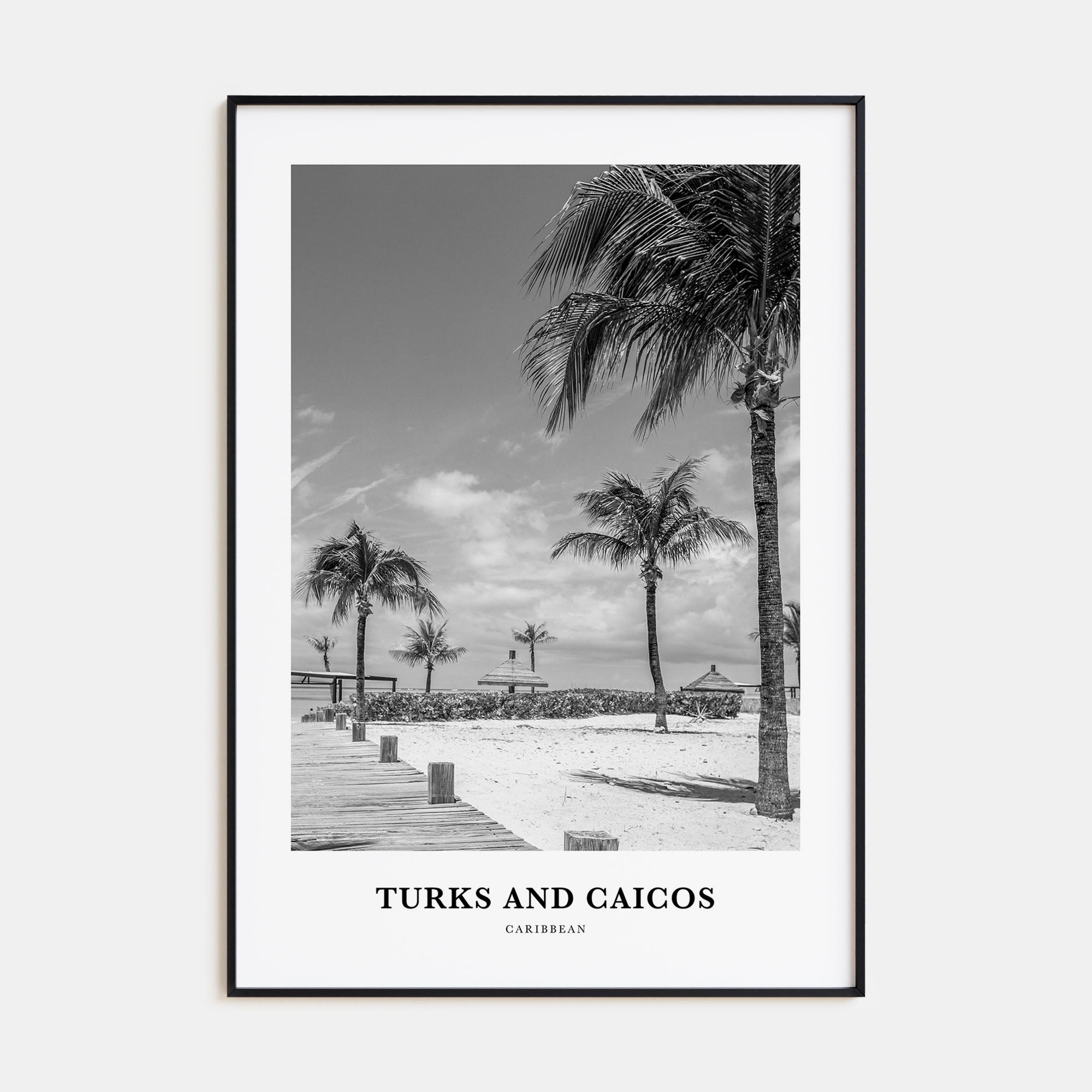 Turks and Caicos Portrait B&W Poster