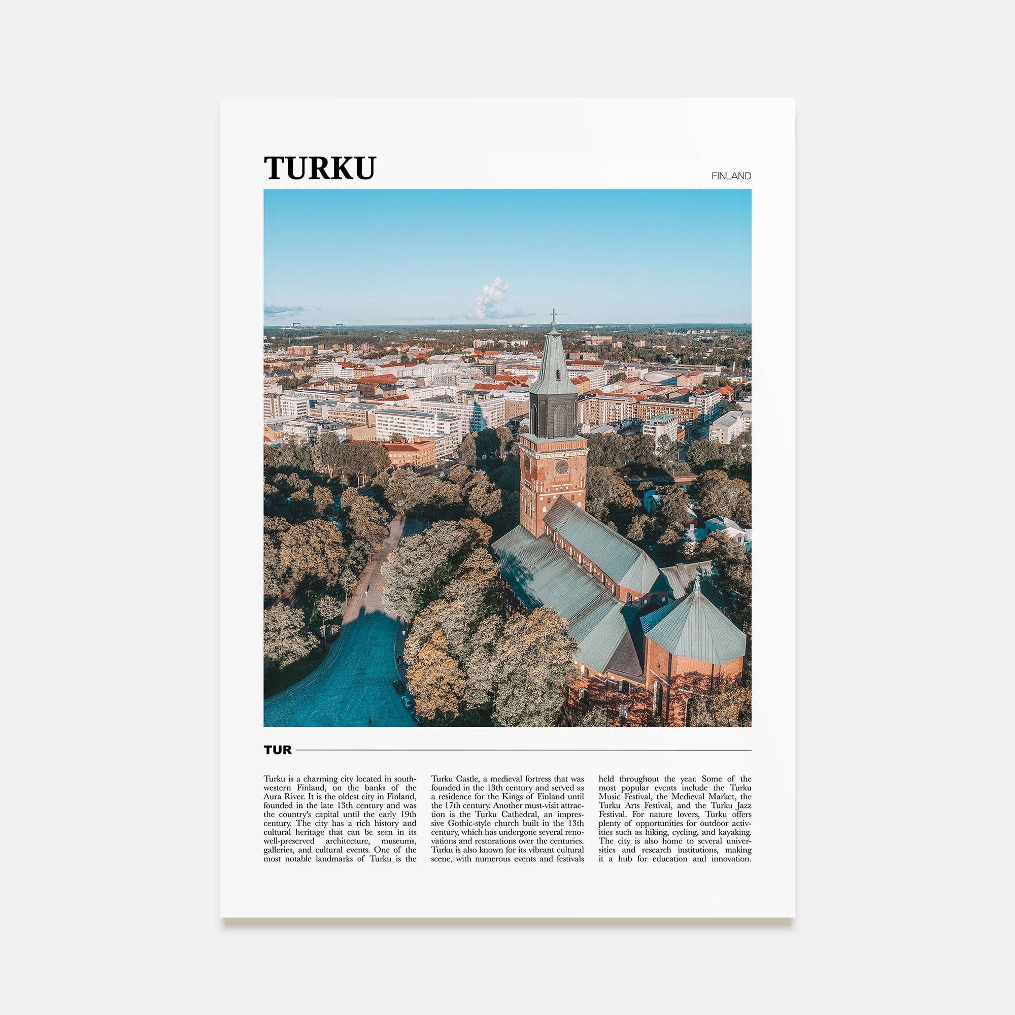 Turku Travel Color Poster