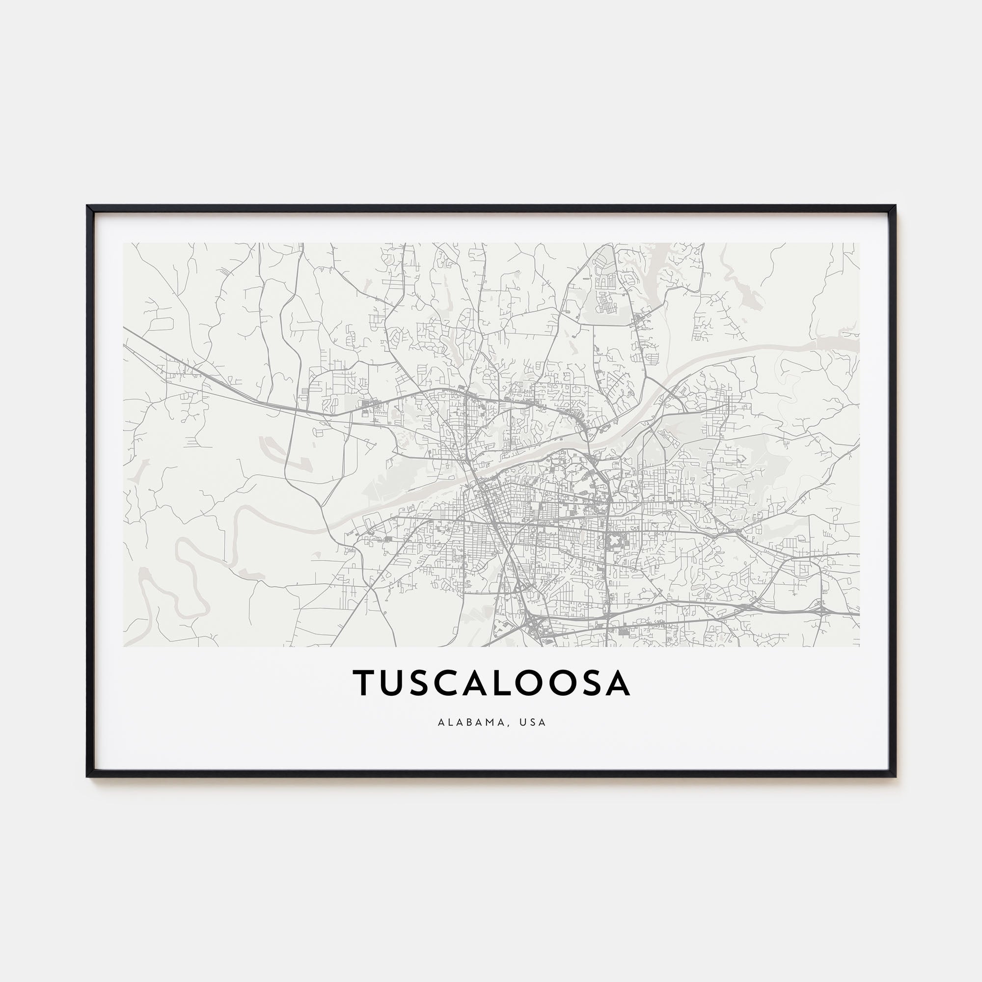 Tuscaloosa Map Landscape Poster