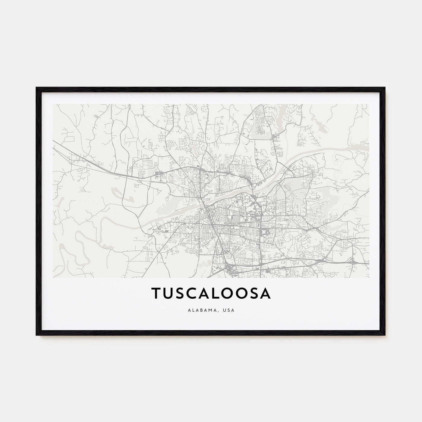Tuscaloosa Map Landscape Poster