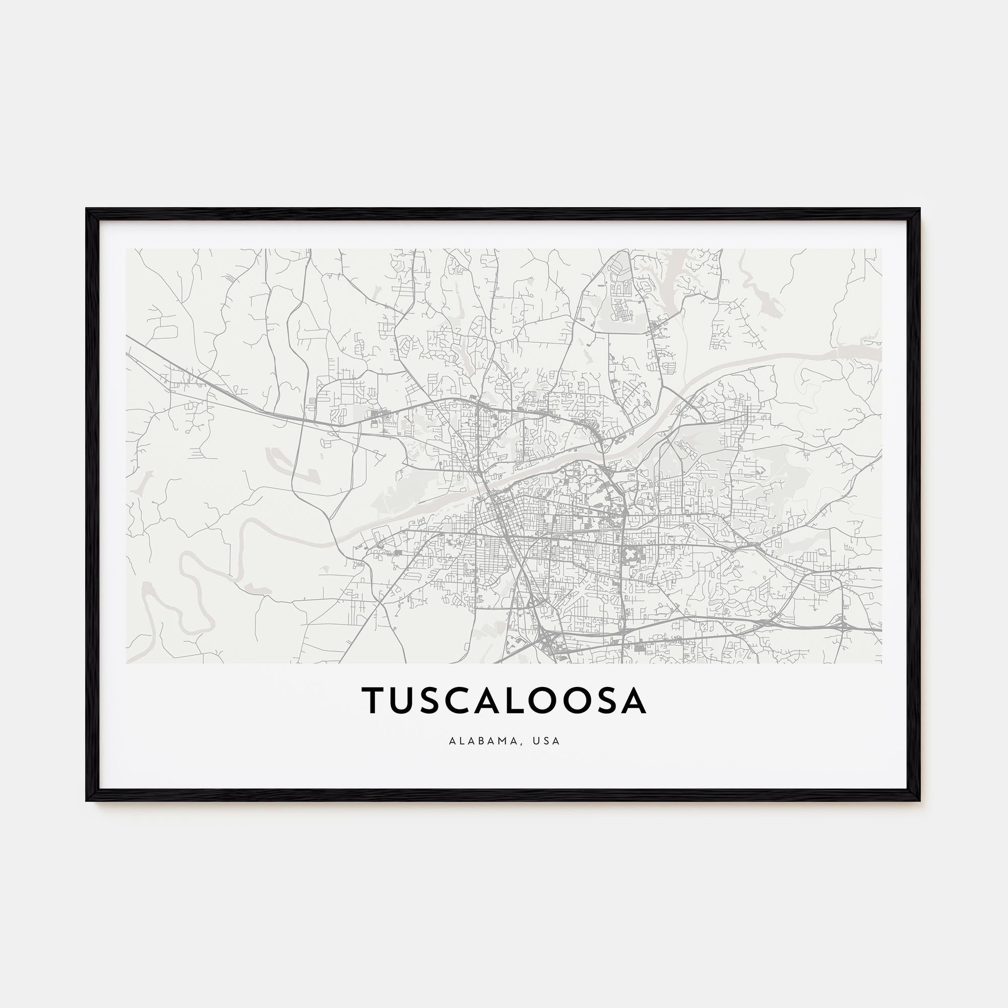 Tuscaloosa Map Landscape Poster