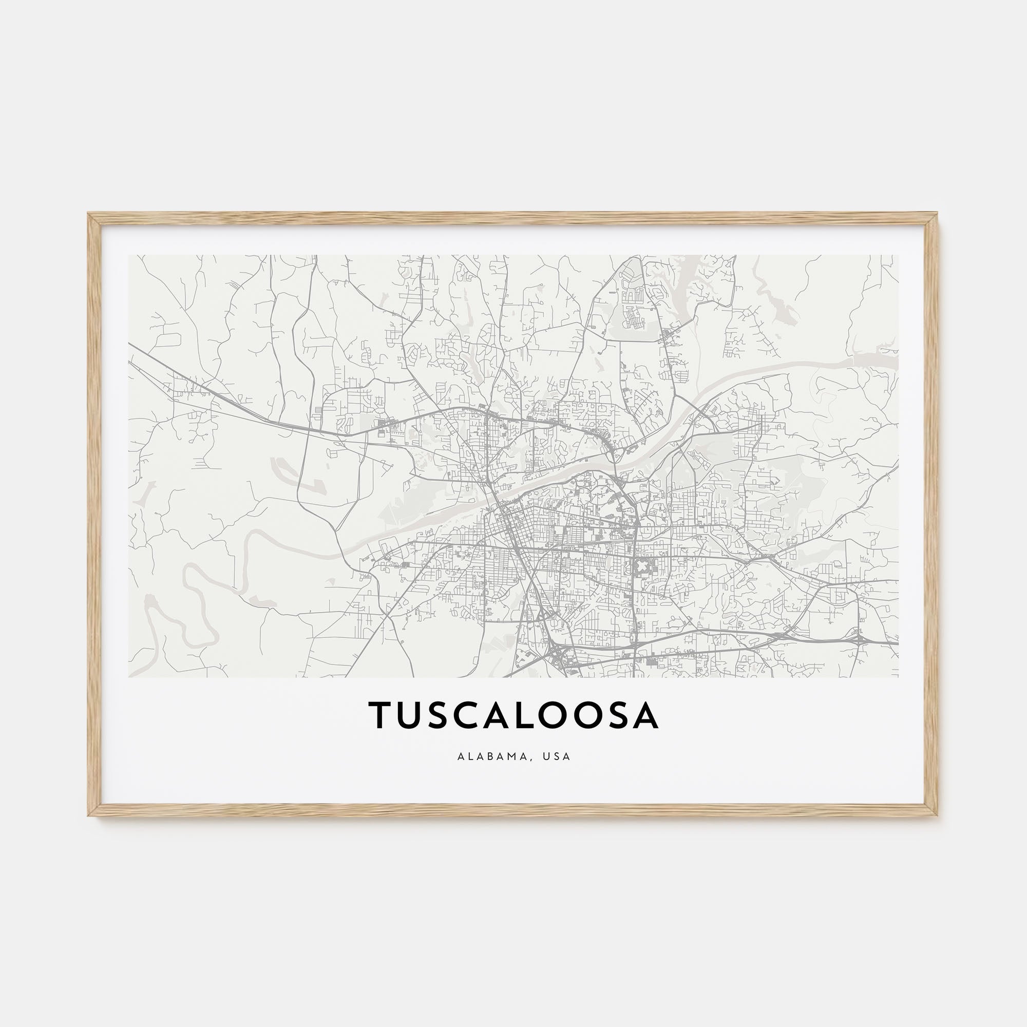 Tuscaloosa Map Landscape Poster