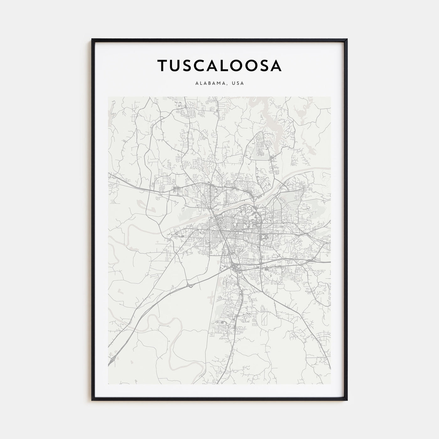 Tuscaloosa Map Portrait Poster