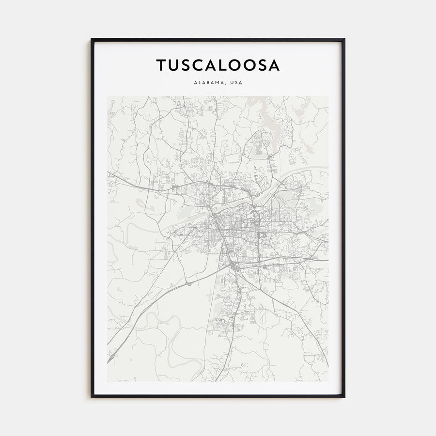 Tuscaloosa Map Portrait Poster