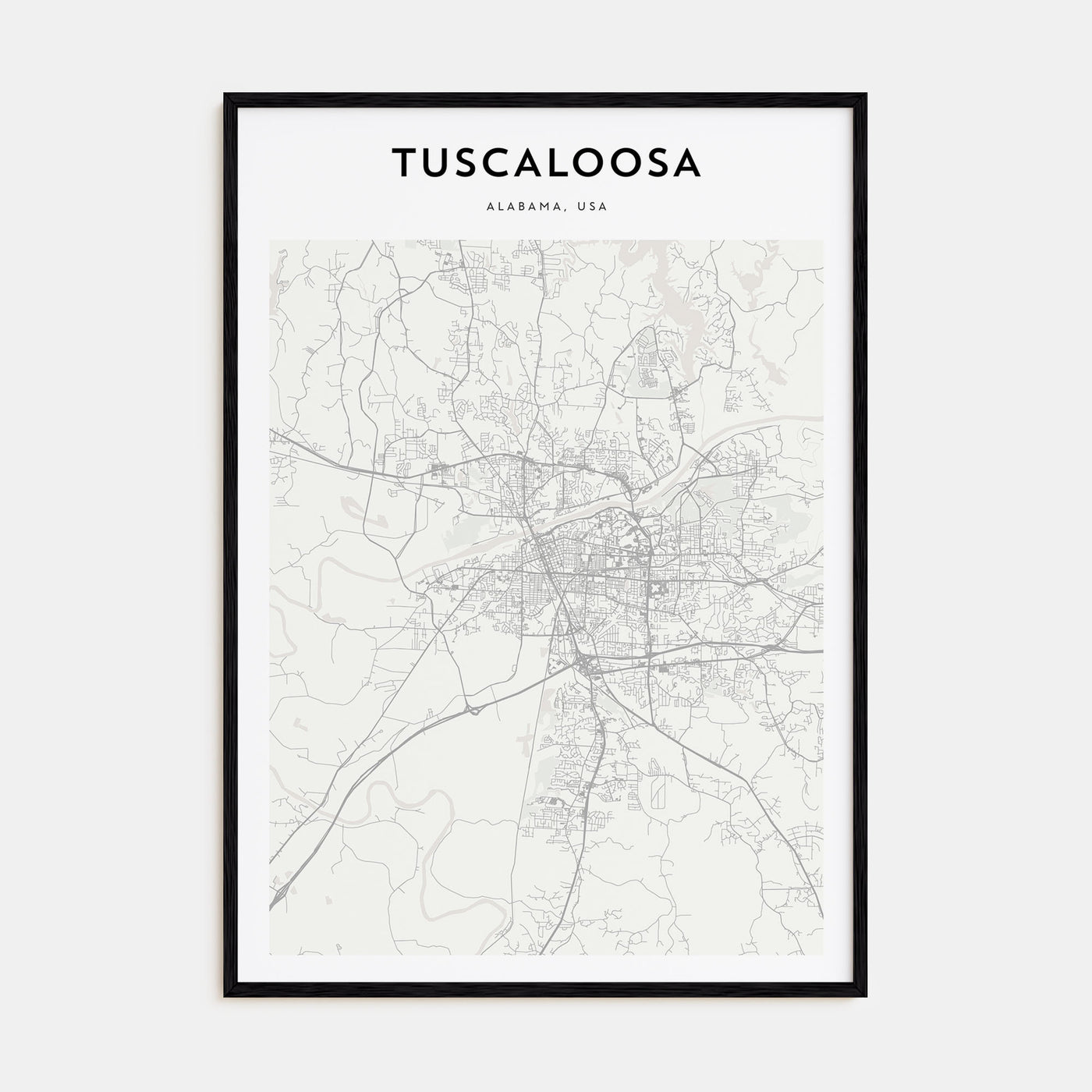Tuscaloosa Map Portrait Poster