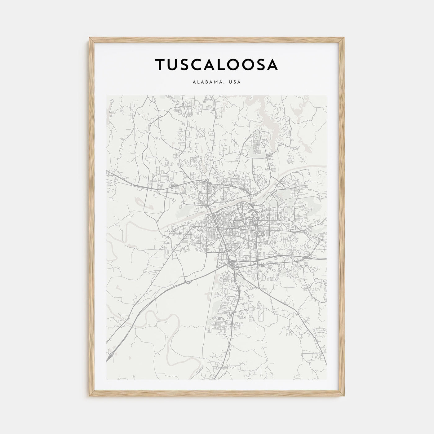 Tuscaloosa Map Portrait Poster