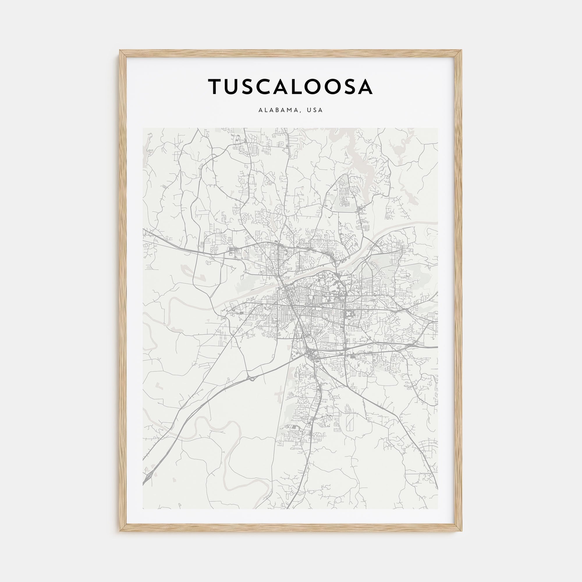 Tuscaloosa Map Portrait Poster