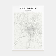 Tuscaloosa Map Portrait Poster