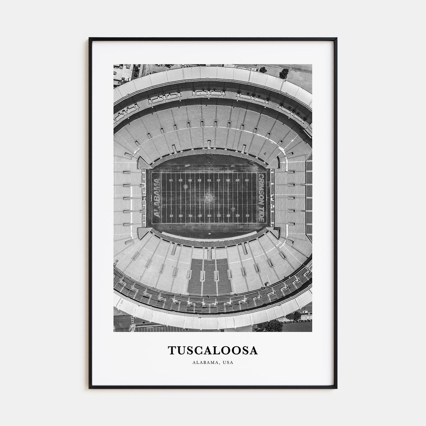 Tuscaloosa Portrait B&W Poster