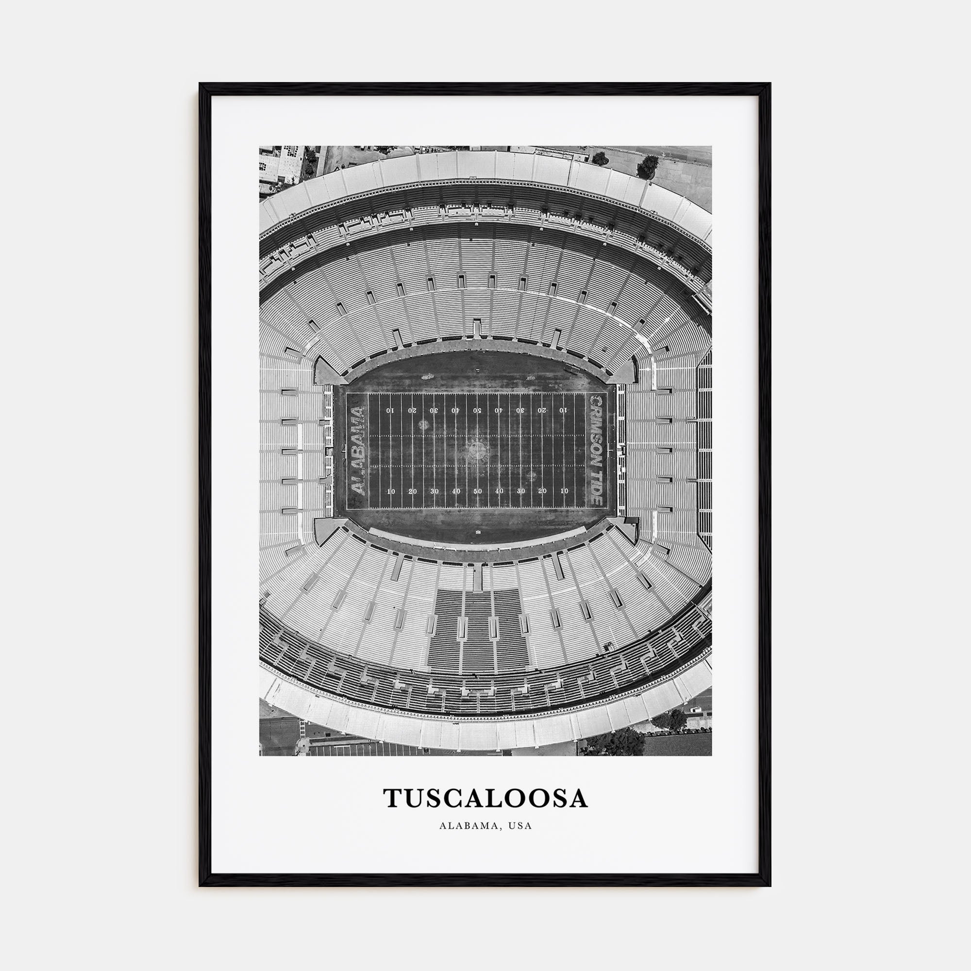 Tuscaloosa Portrait B&W Poster