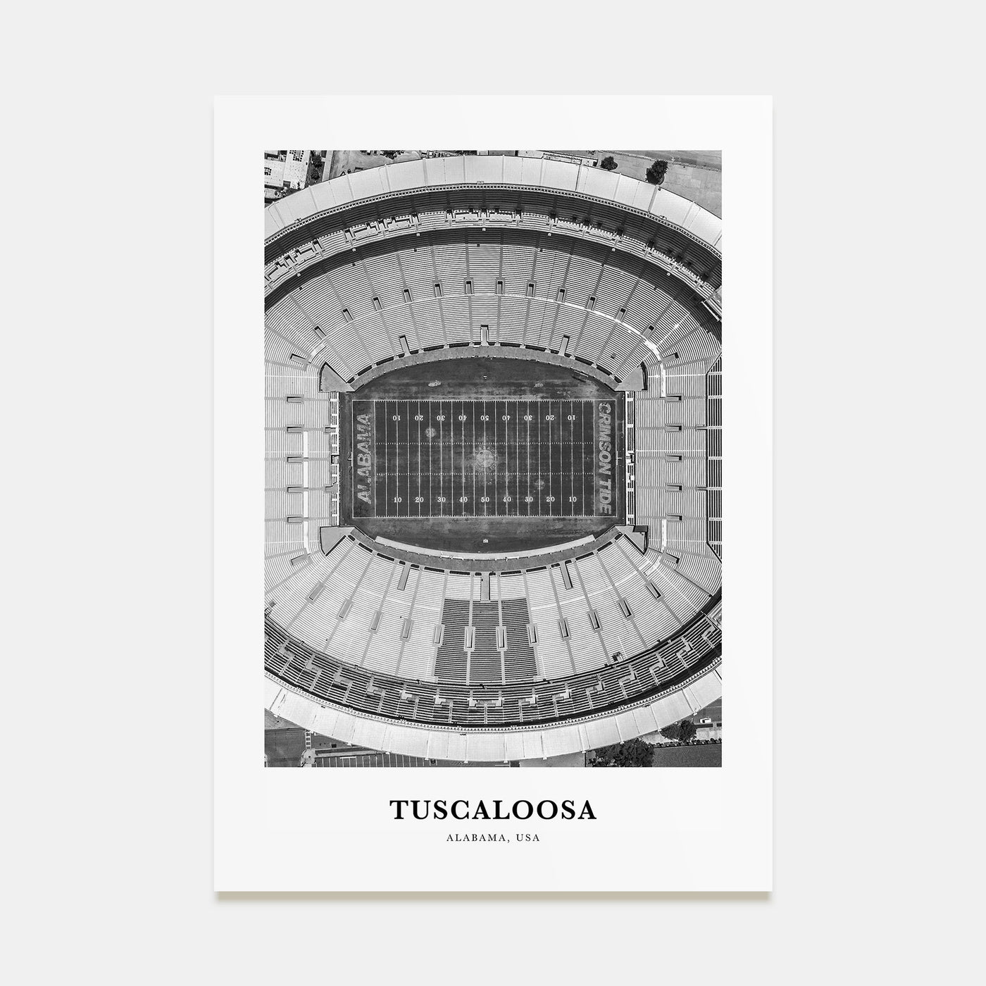 Tuscaloosa Portrait B&W Poster