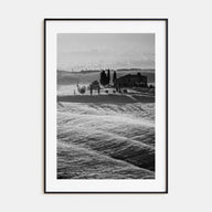 Tuscany Hillside View Photo B&W Poster