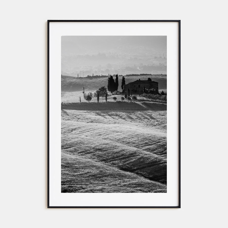 Tuscany Hillside View Photo B&W Poster