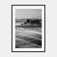 Tuscany Hillside View Photo B&W Poster