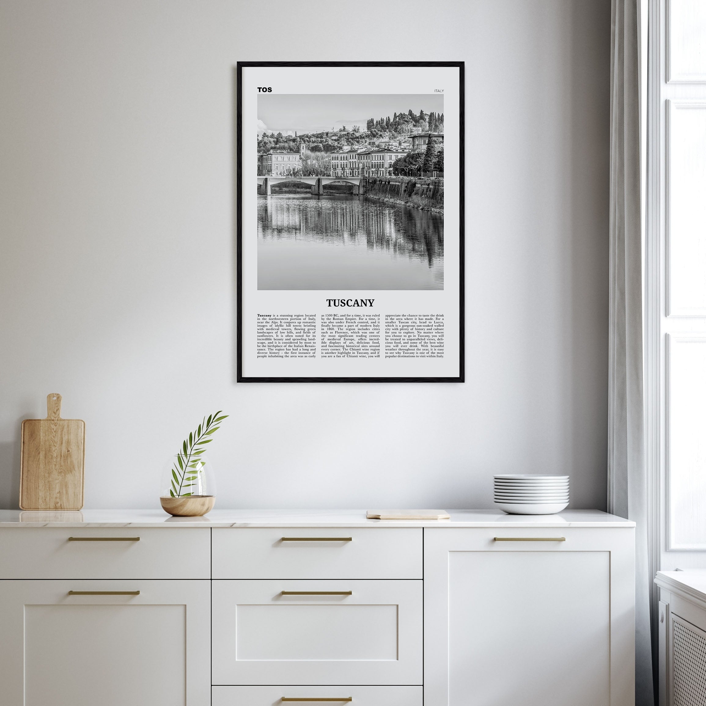 Tuscany Travel B&W Poster