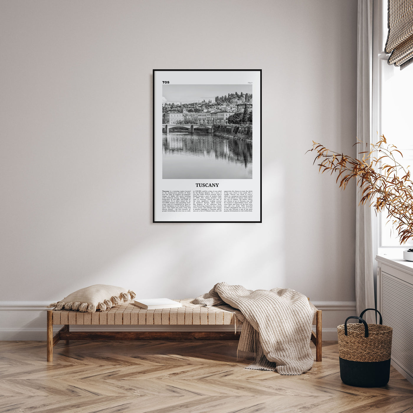 Tuscany Travel B&W Poster