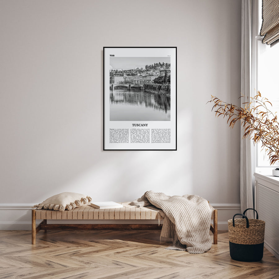 Tuscany Travel B&W Poster
