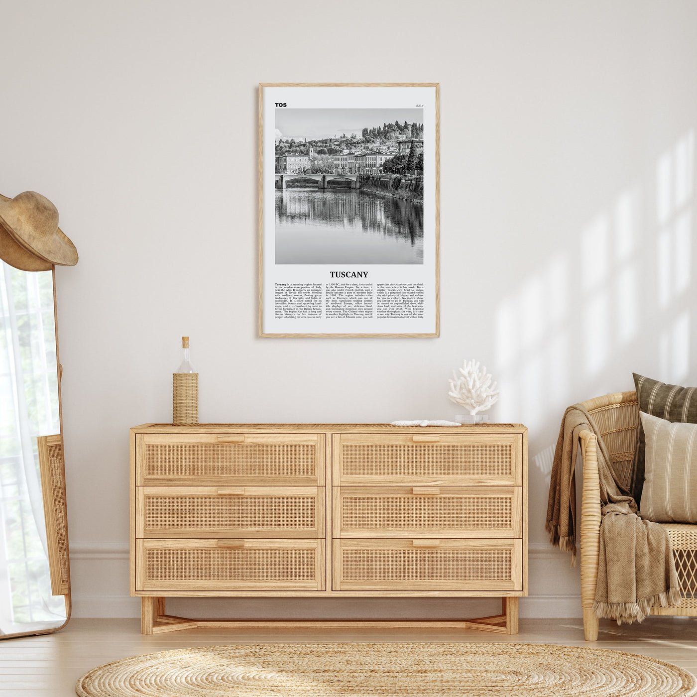 Tuscany Travel B&W Poster