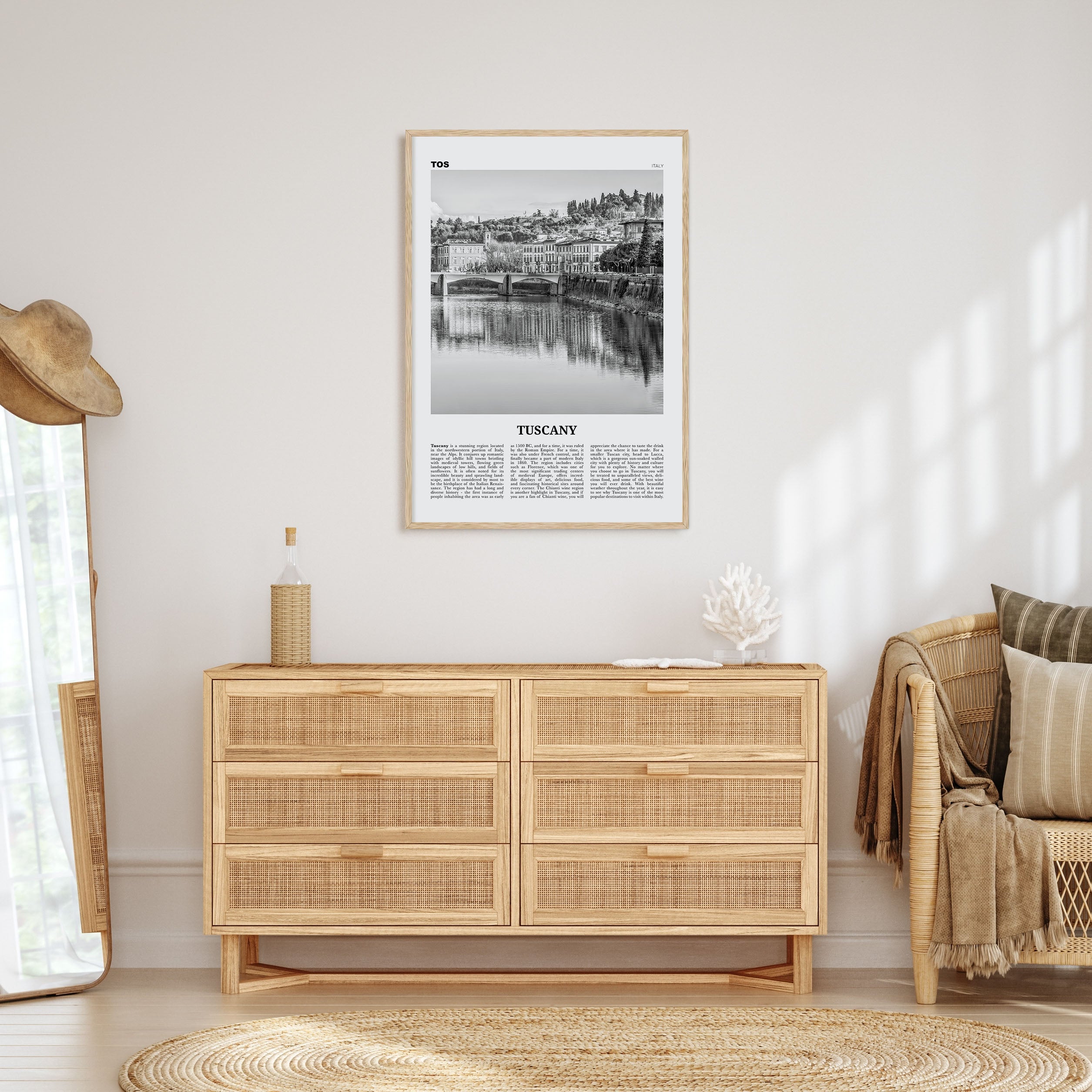 Tuscany Travel B&W Poster