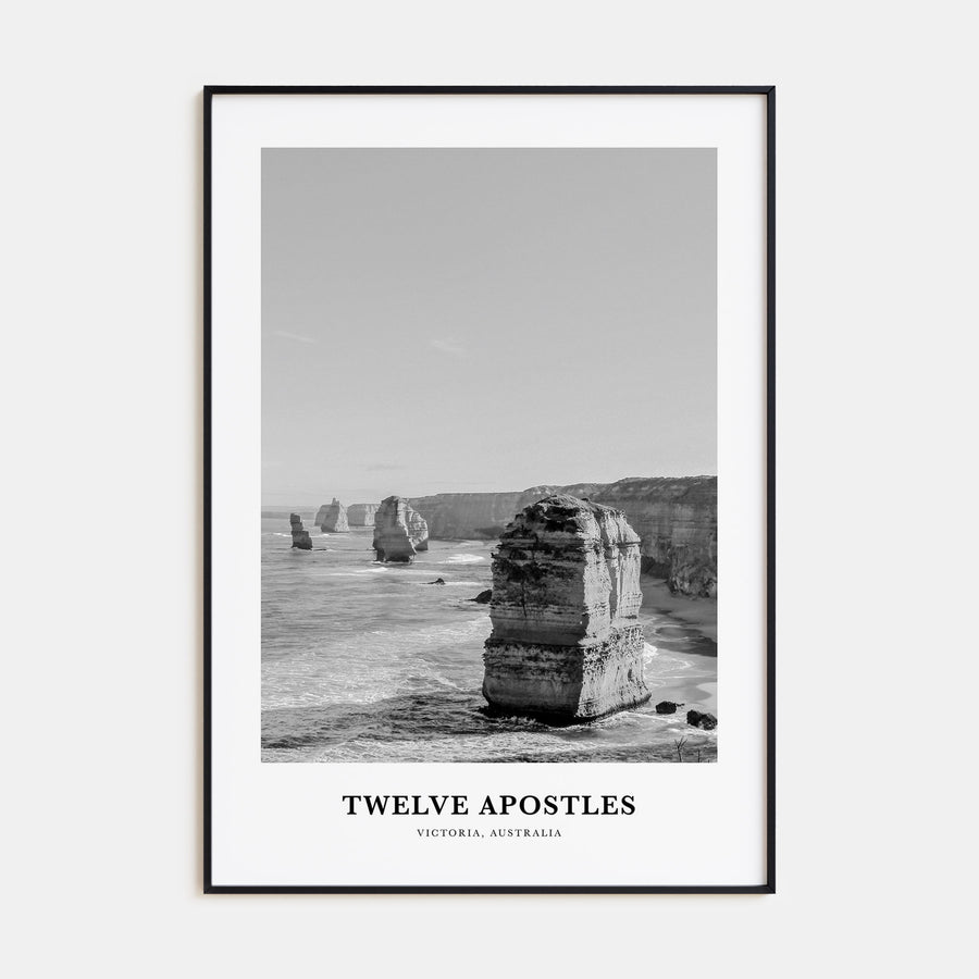 Twelve Apostles Portrait B&W Poster