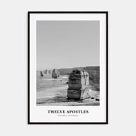 Twelve Apostles Portrait B&W Poster