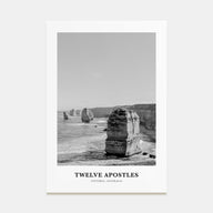 Twelve Apostles Portrait B&W Poster
