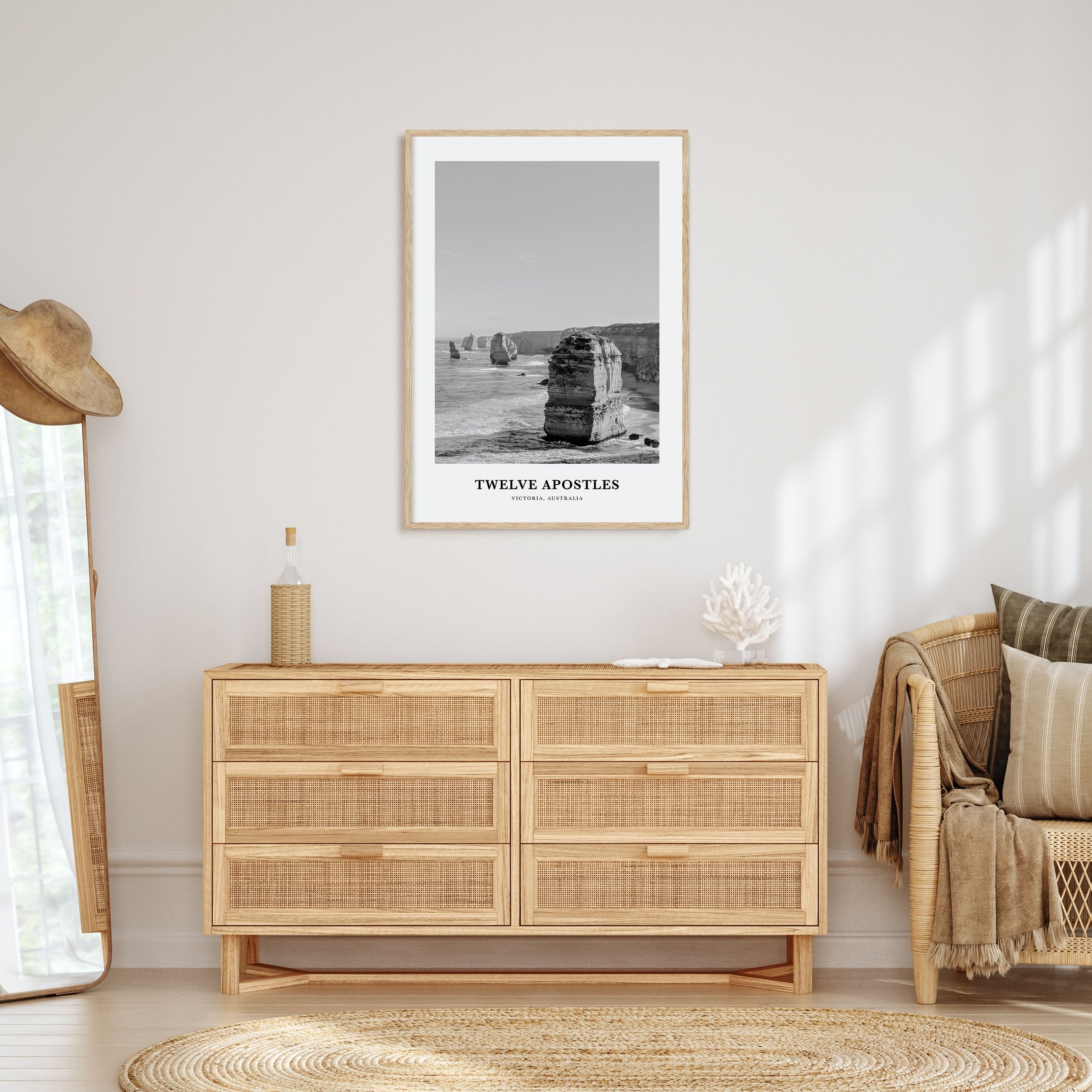 Twelve Apostles Portrait B&W Poster