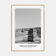 Twelve Apostles Portrait B&W Poster