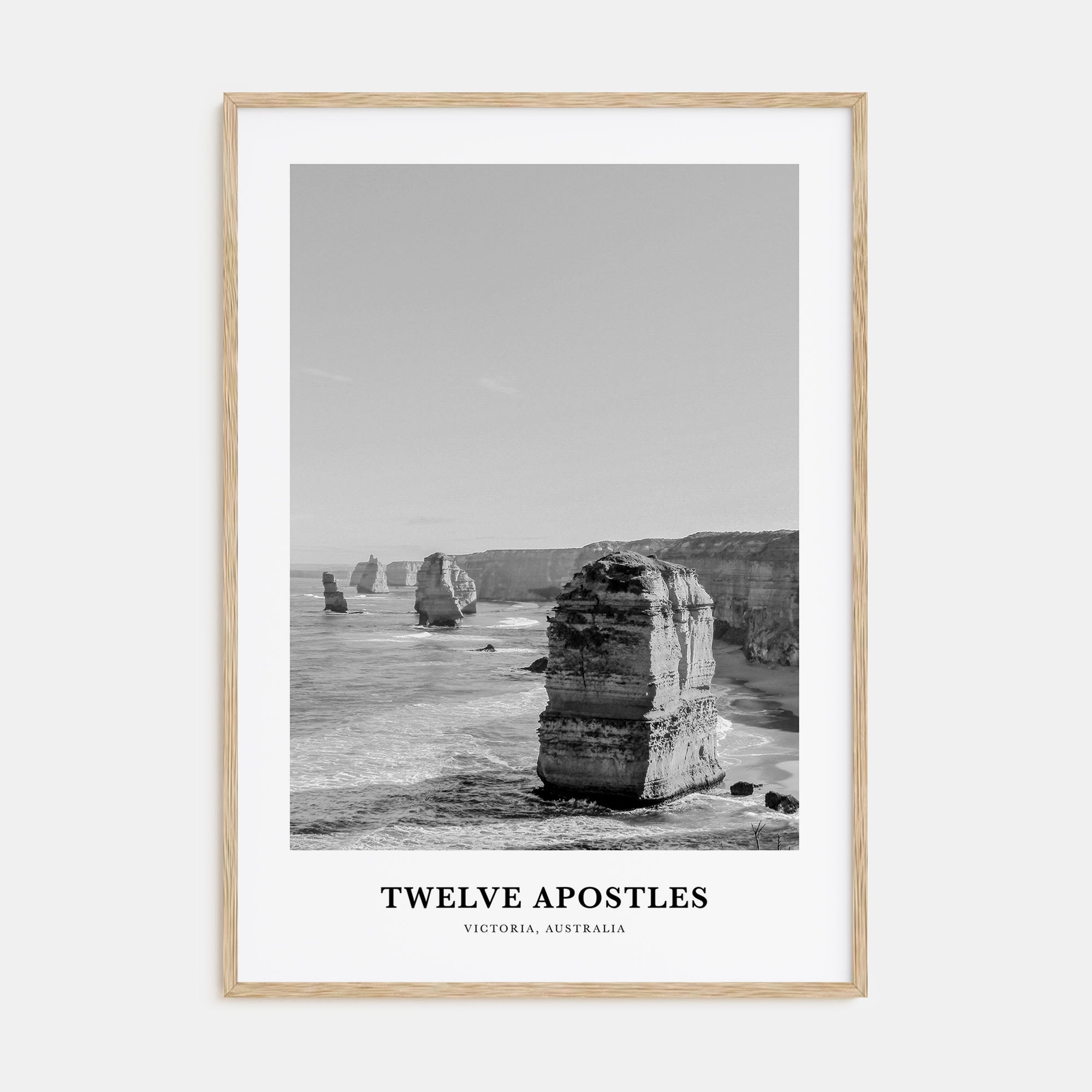 Twelve Apostles Portrait B&W Poster