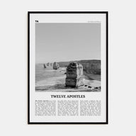 Twelve Apostles Travel B&W Poster