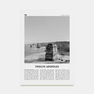 Twelve Apostles Travel B&W Poster
