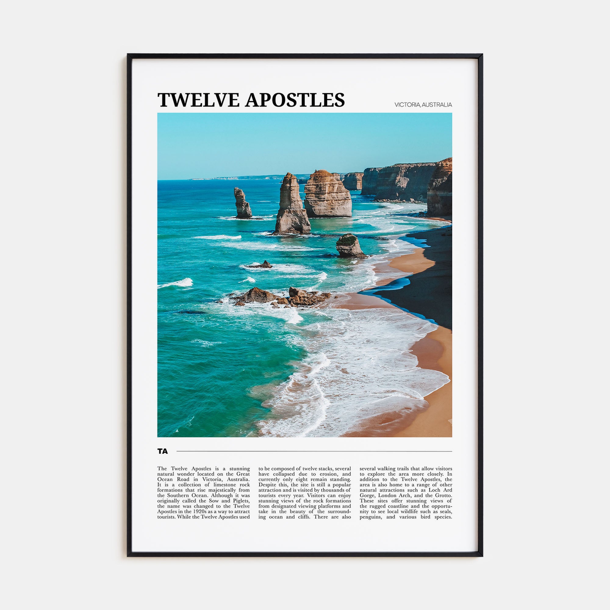 Twelve Apostles Travel Color Poster