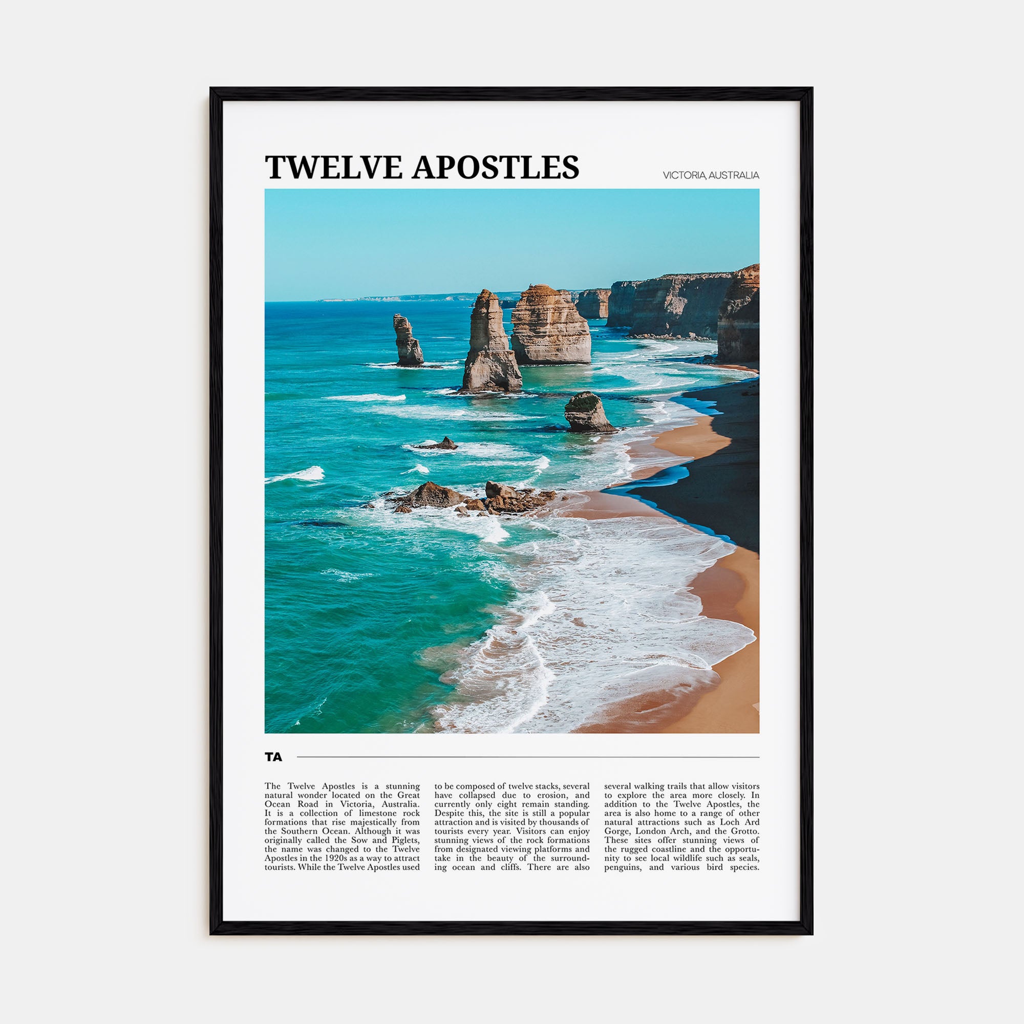 Twelve Apostles Travel Color Poster