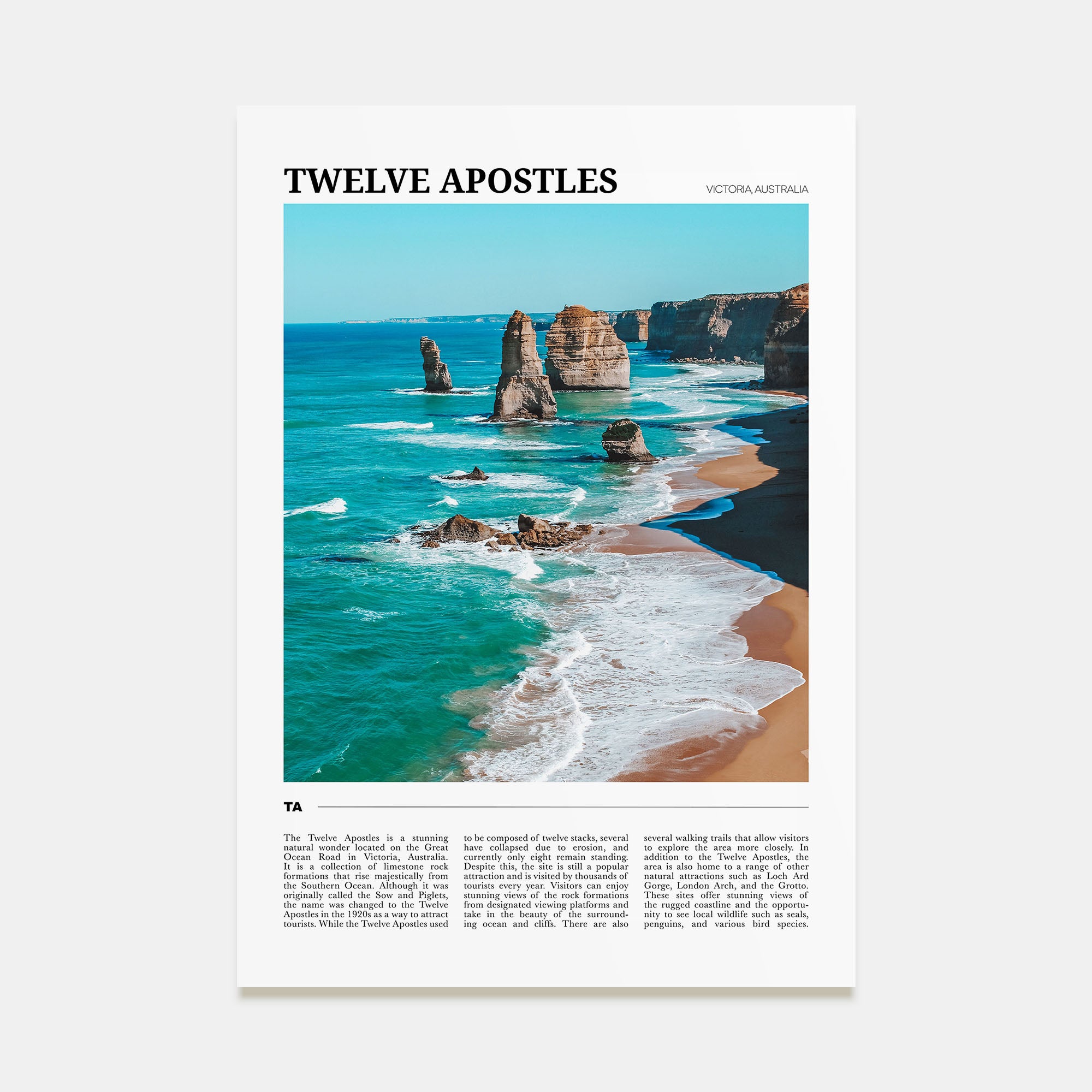 Twelve Apostles Travel Color Poster