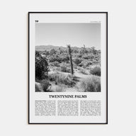 Twentynine Palms Travel B&W Poster