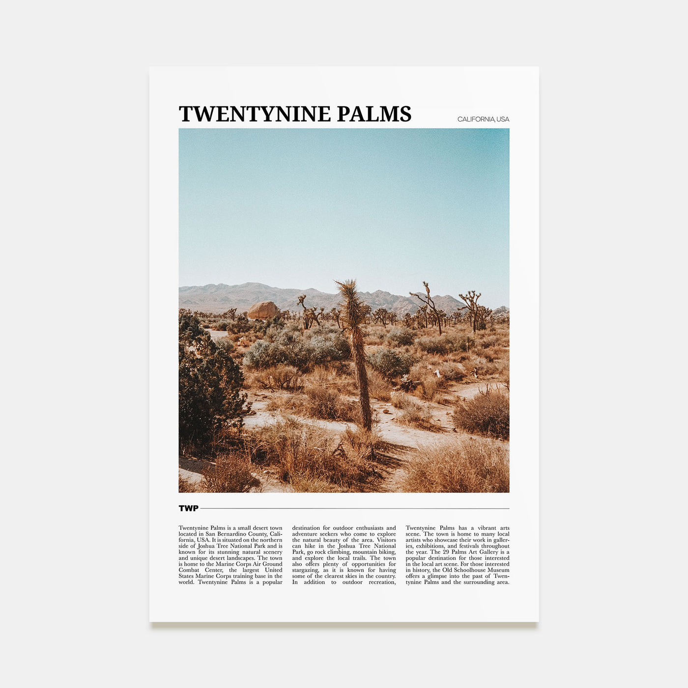 Twentynine Palms Travel Color Poster