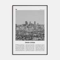 Twin Cities Travel B&W Poster