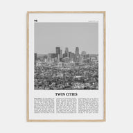 Twin Cities Travel B&W Poster