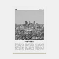 Twin Cities Travel B&W Poster