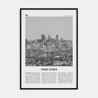 Twin Cities Travel B&W Poster