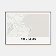 Tybee Island Map Landscape Poster