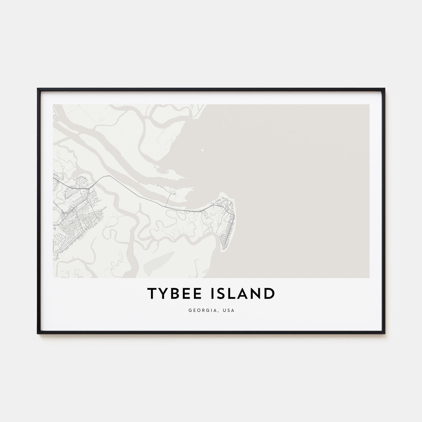 Tybee Island Map Landscape Poster