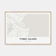 Tybee Island Map Landscape Poster
