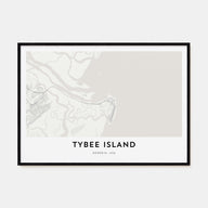 Tybee Island Map Landscape Poster
