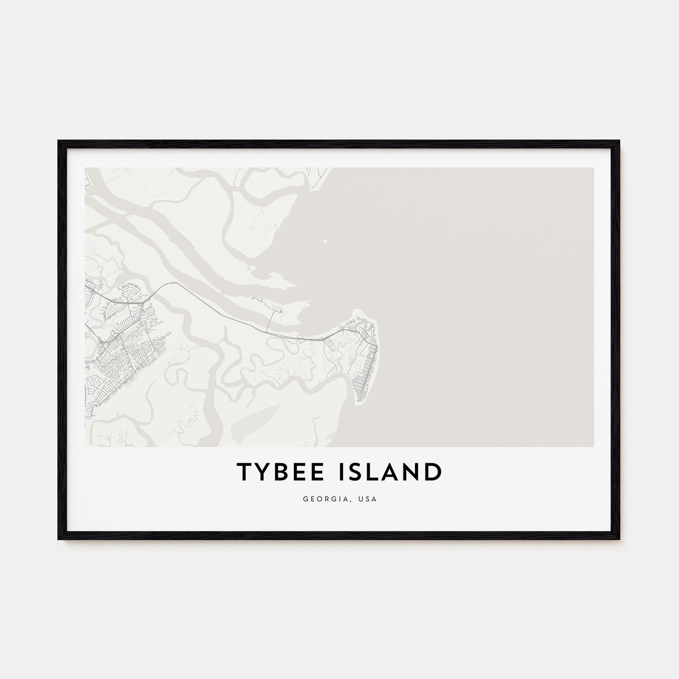 Tybee Island Map Landscape Poster