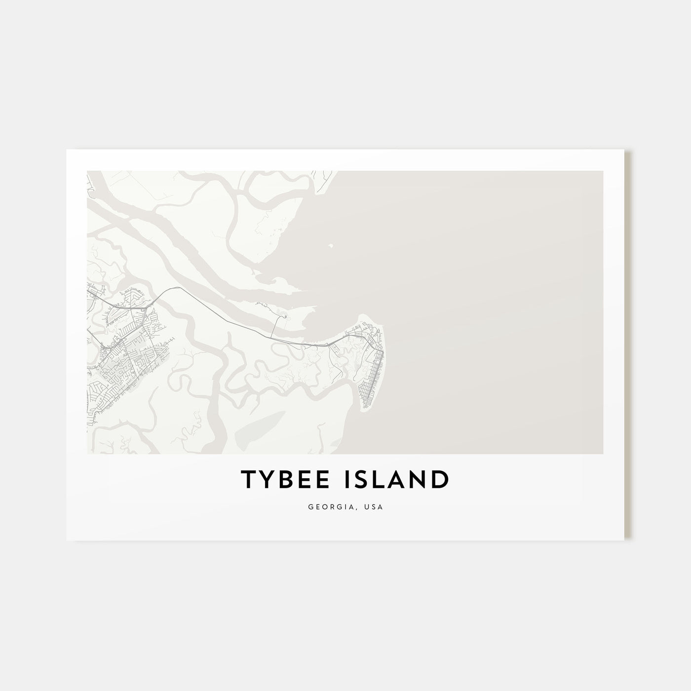 Tybee Island Map Landscape Poster