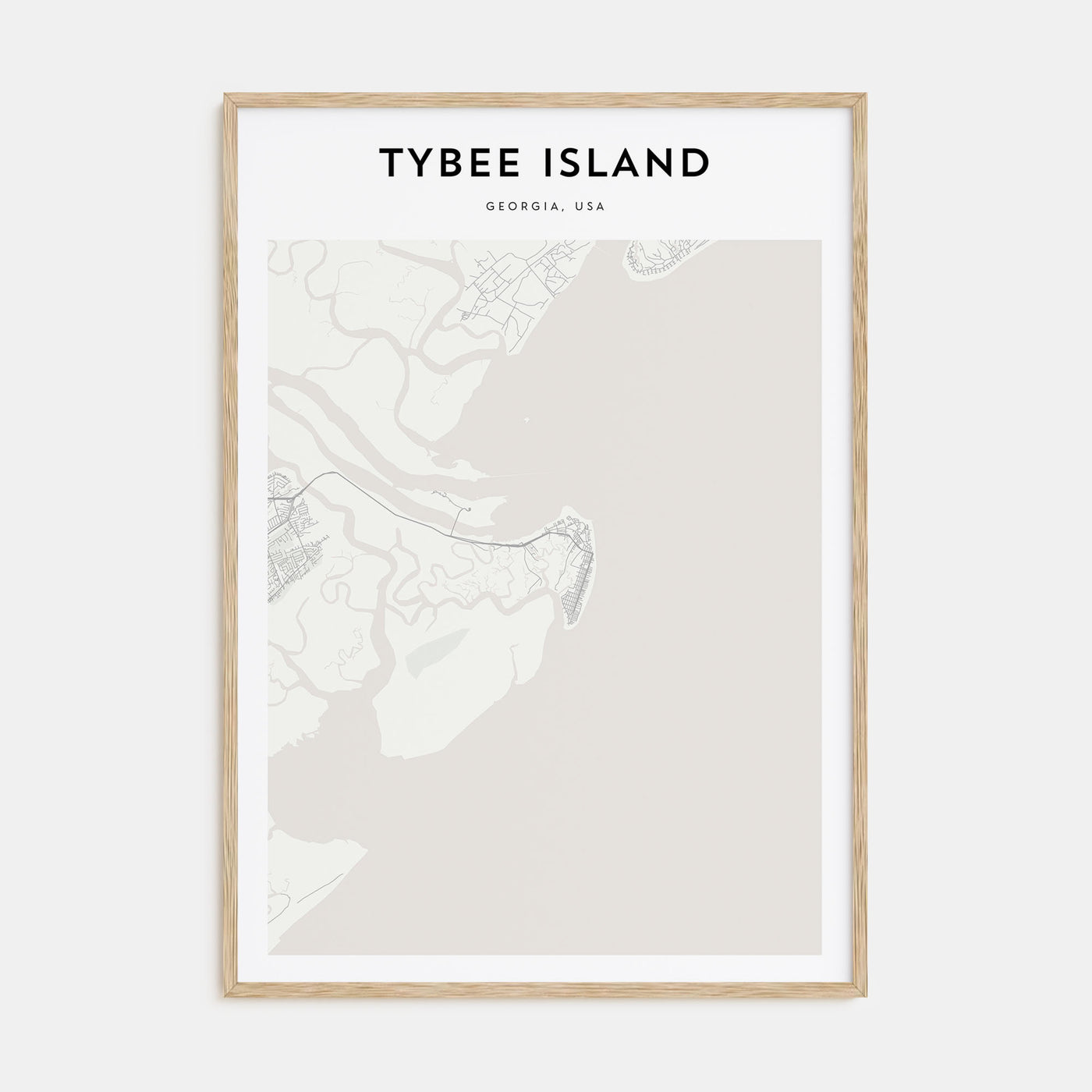 Tybee Island Map Portrait Poster