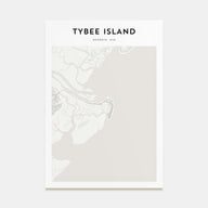 Tybee Island Map Portrait Poster