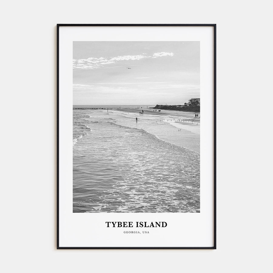 Tybee Island Portrait B&W Poster