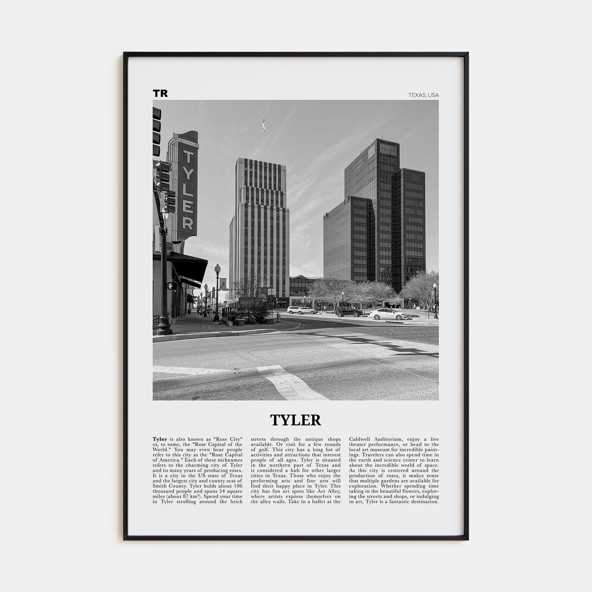 Tyler Travel B&W Poster